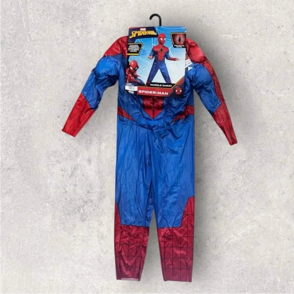NEW MARVEL SPIDER-MAN MUSCLE CHEST COSTUME Padded Chest Large 10-12